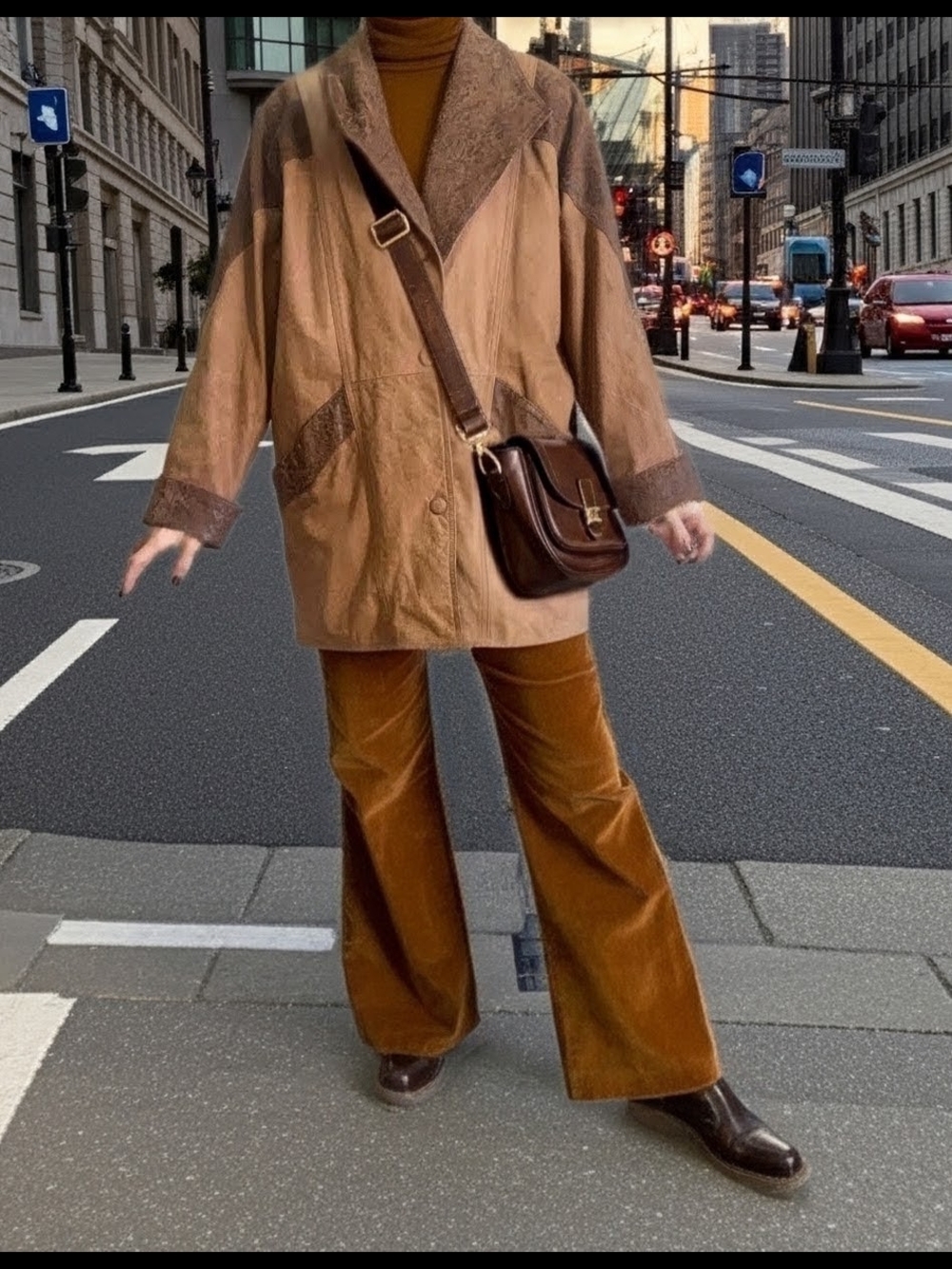 RARE Vintage 80s Wilsons Leather Insulated Suede & Embossed Western Coat Size XL - Picture 4 of 12